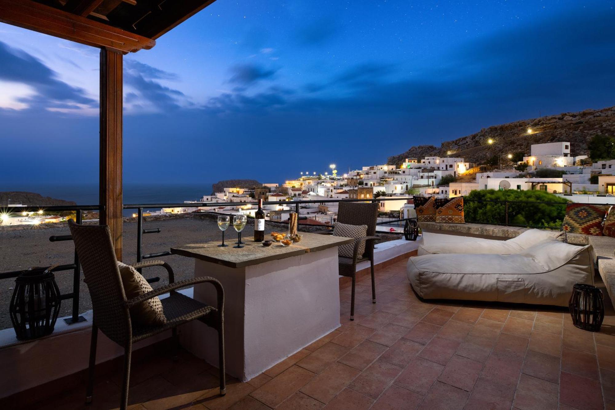 Villa Valasia Lindos With Acropolis View Eksteriør bilde